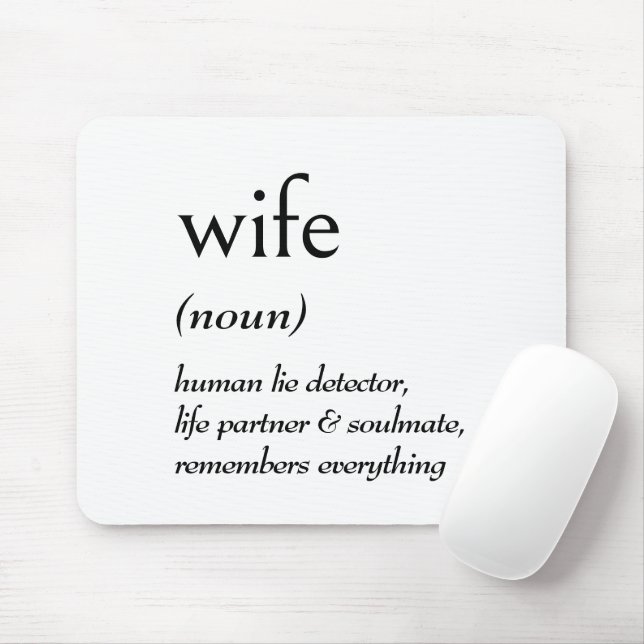 Dictionary Definition for WIFE Mouse Mat (With Mouse)