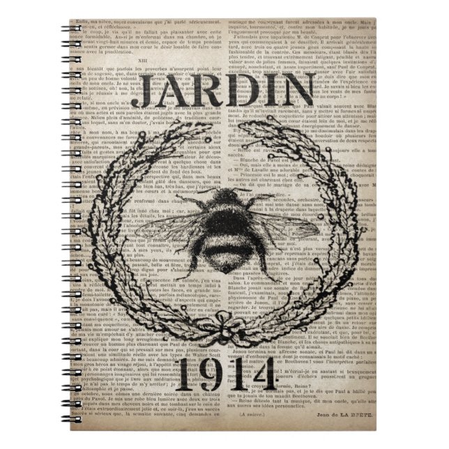 dictionary print french country vintage bee notebook (Front)