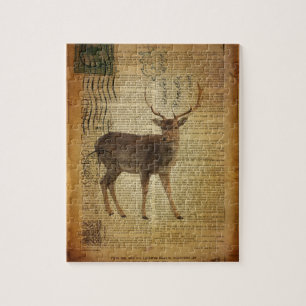Dictionary print outdoorsman whitetail buck Deer Jigsaw Puzzle