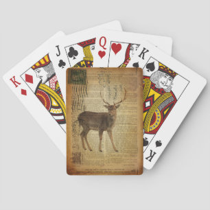 Dictionary print outdoorsman whitetail buck Deer Playing Cards