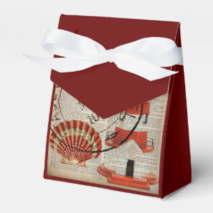 dictionary prints art coastal seashell lighthouse favour box