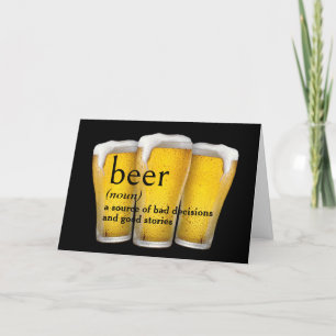 Dictionary's Definition Of BEER for Birthday Card