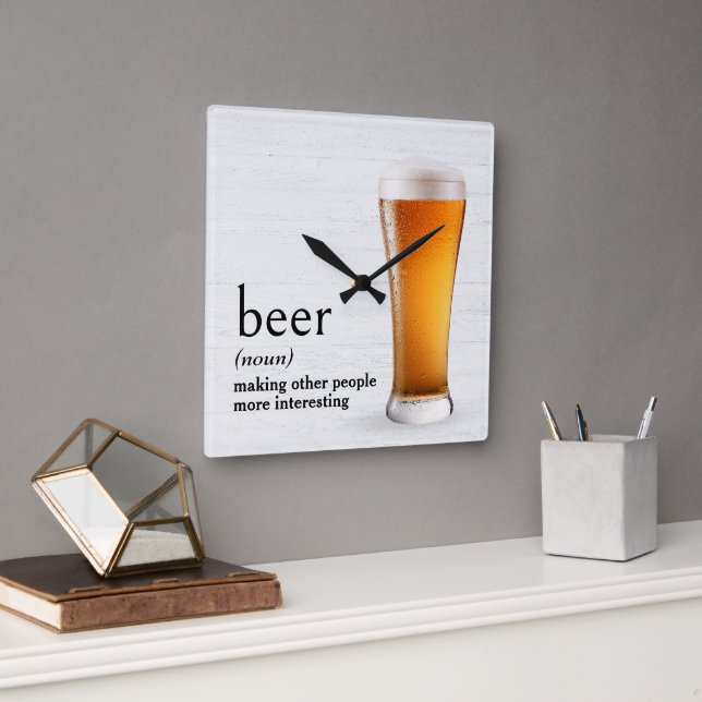 Dictionary's Definition Of BEER Square Wall Clock (Office)