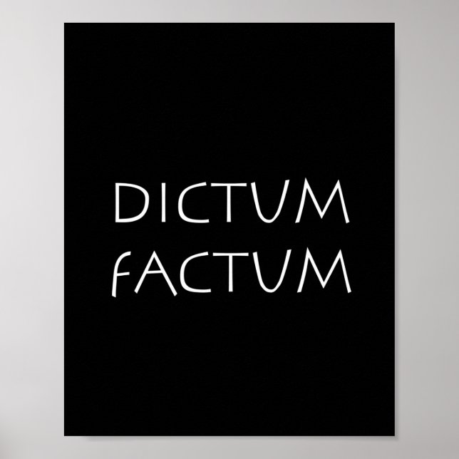 Dictum factum poster (Front)