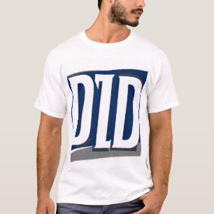 DID Bold Typography T-Shirt Navy Blue Letter Gra