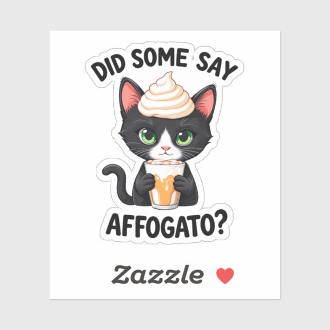 Did Someone Say Affogato? Retro Coffee Cat   affog (Sheet)
