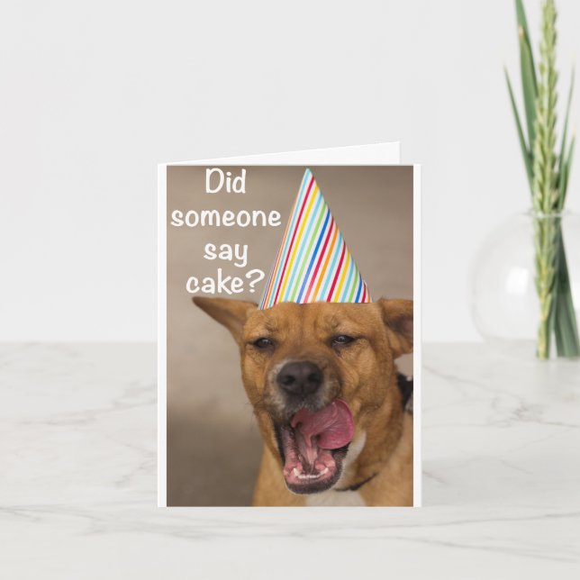 Did Someone Say Cake? Birthday Card (Front)