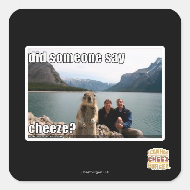 Did someone say cheeze? square sticker (Front)