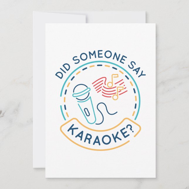 Did Someone Say Karaoke Thank You Card (Front)