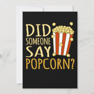 Did Someone Say Popcorn Popcorns Food Eater Lover Thank You Card