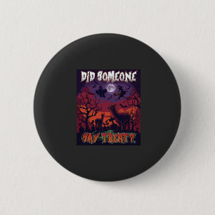 Did Someone Say Treat Halloween Alpaca Witch Moon  6 Cm Round Badge