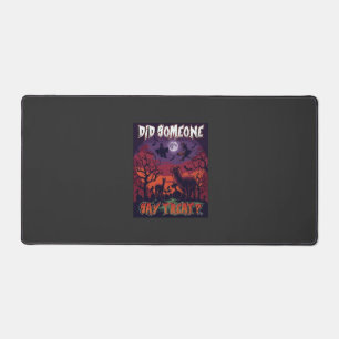 Did Someone Say Treat Halloween Alpaca Witch Moon  Desk Mat