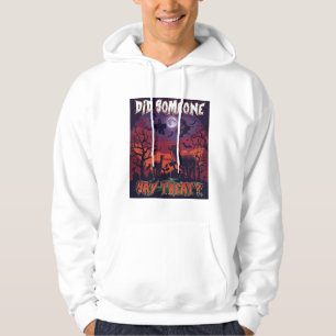 Did Someone Say Treat Halloween Alpaca Witch Moon Hoodie
