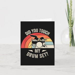 Did Touch Drum Set Funny Drummer Retro Vintage Card