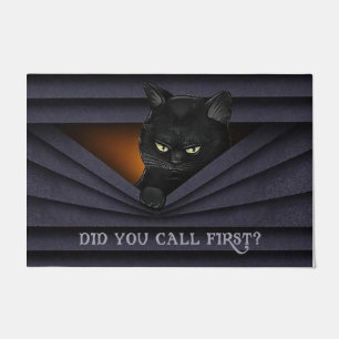  Did You Call First Doormat,black cat doormat