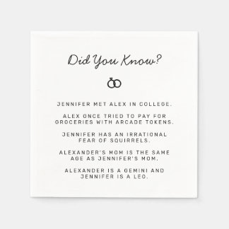 Did You Know Engagement Facts Napkin
