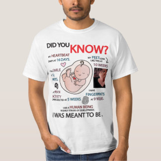 "Did You Know?" Pro-Life Information T-Shirt
