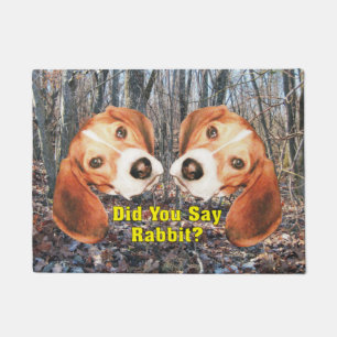 Did You Say Rabbit? Beagle Door Mat