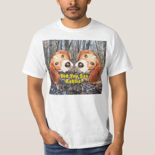 Did You Say Rabbit? Beagle Woodland T Shirt (Front)
