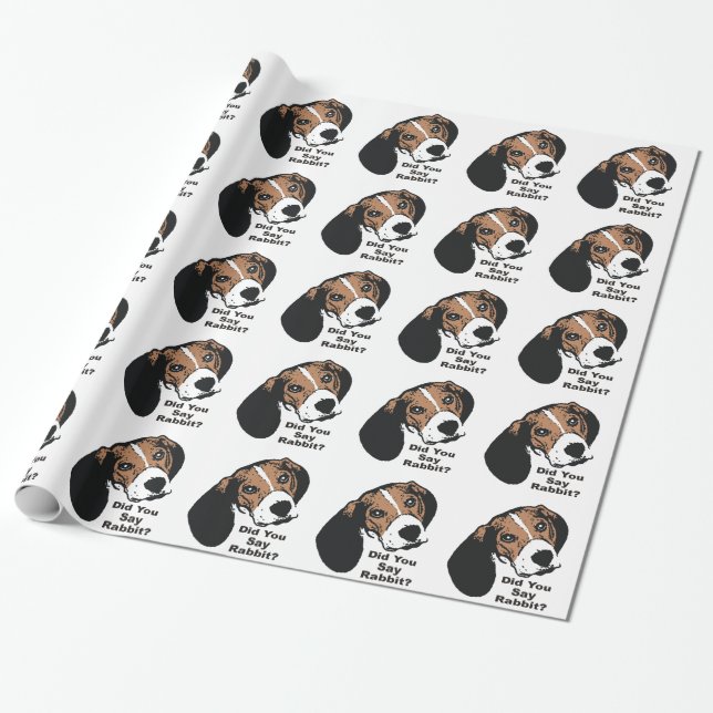 Did You Say Rabbit? Beagle Wrapping Paper (Unrolled)