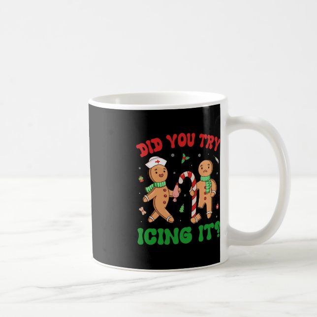 Did You Try Icing It Retro Christmas Gingerbread N Coffee Mug (Right)