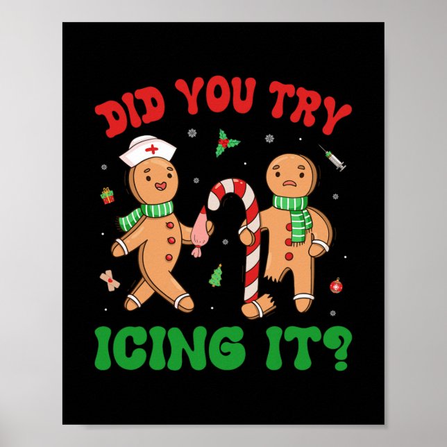 did you try icing it retro christmas gingerbread n poster (Front)