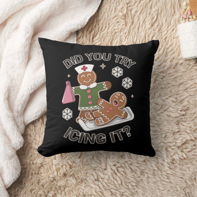 Did You Try Icing It School Nurse Christmas PICU  Cushion (Blanket)