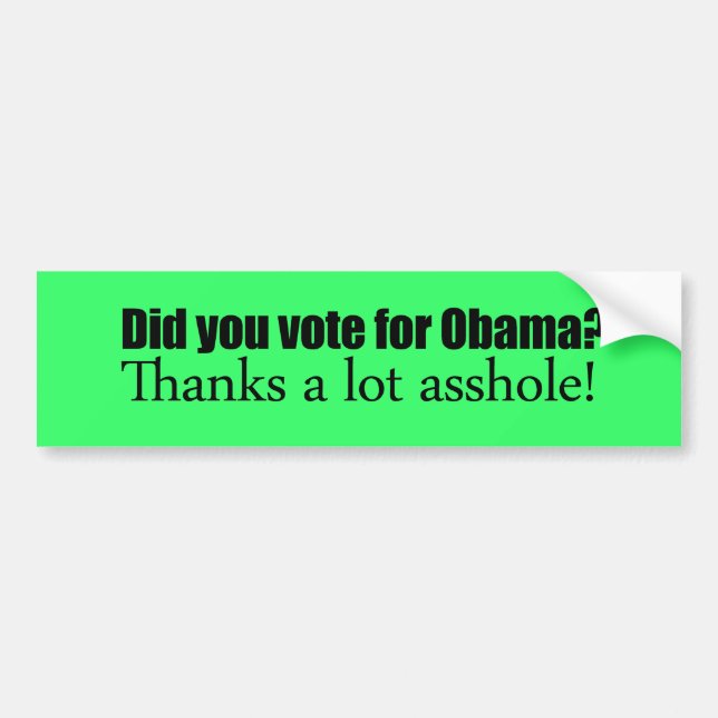 Did you vote for Obama Bumper Sticker (Front)