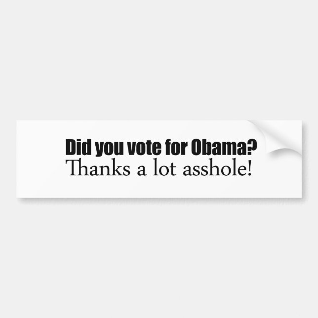 Did you vote for Obama Bumper Sticker (Front)