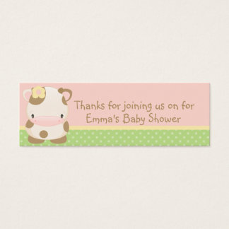 Diddles Farm moo-Cow Baby Shower Favour Tag