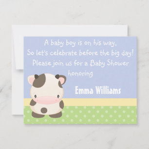 Diddles Farm Moo-Cow Baby Shower Invitation