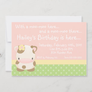 Diddles Farm Moo-Cow Birthday Invitation