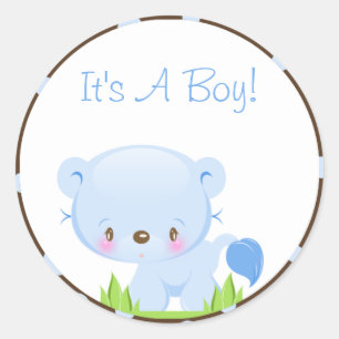 Diddles Lion Baby Shower Envelope Seals/Stickers/ Classic Round Sticker
