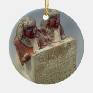Didi and Pendua offering a hymn to the sun god Re, Ceramic Tree Decoration