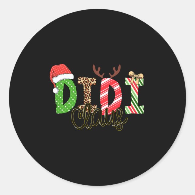 Didi Claus Xmas Happy Family New Santa Claus Chris Classic Round Sticker (Front)