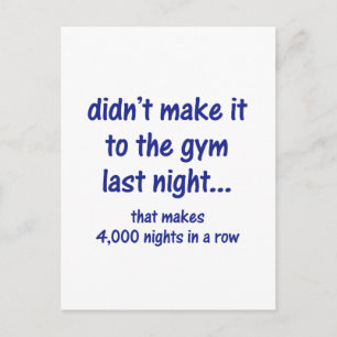 Didn't make it to the gym postcard