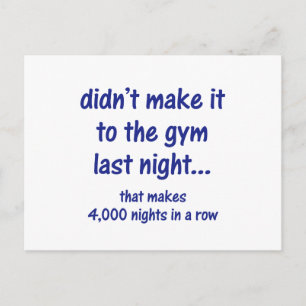 Didn't make it to the gym postcard