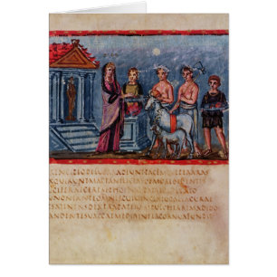 Dido making a sacrifice, from Vergilius Vaticanus