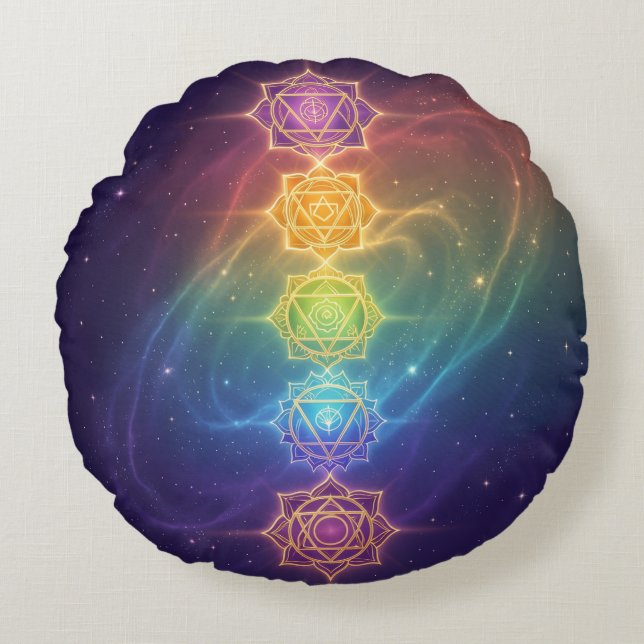 Die 7 Chakren´11 Round Cushion (Front)