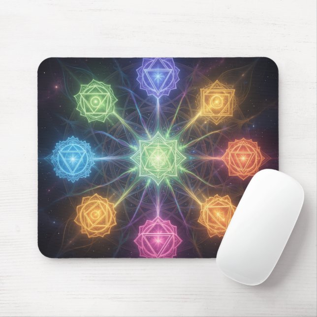 Die 7 Chakren´4 Mouse Mat (With Mouse)