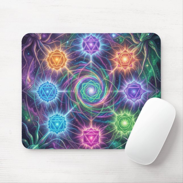 Die 7 Chakren´5 Mouse Mat (With Mouse)