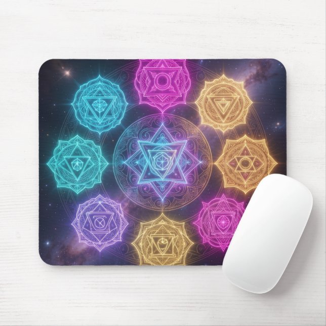 Die 7 Chakren´6 Mouse Mat (With Mouse)