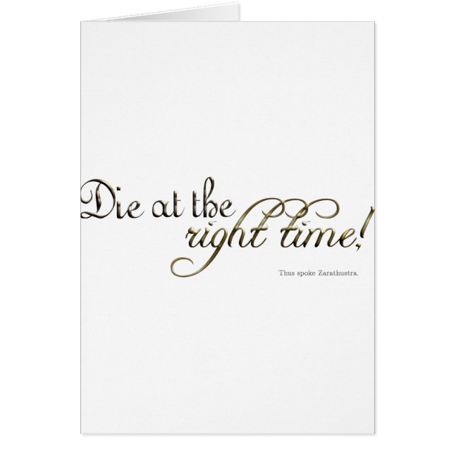 Die at the Right Time! (Nietzsche) (Front)