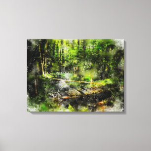 Die Brücke im Wald Canvas Print
