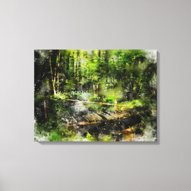 Die Brücke im Wald Canvas Print (Front)