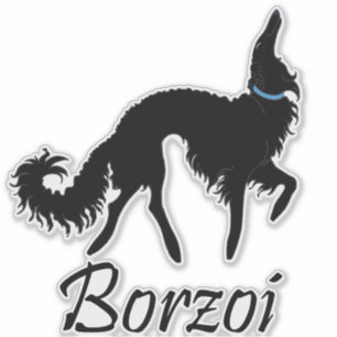 Die Cut Black Ballet Borzoi Sticker