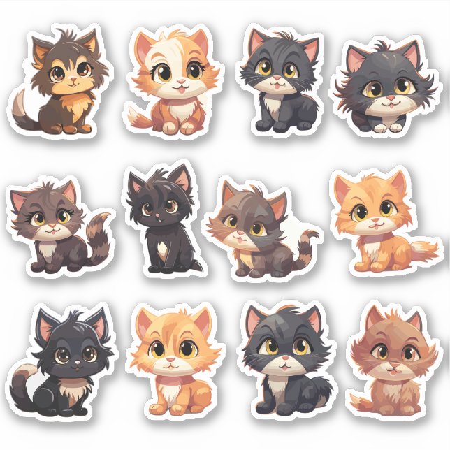 Die Cut Cat Stickers (Front)