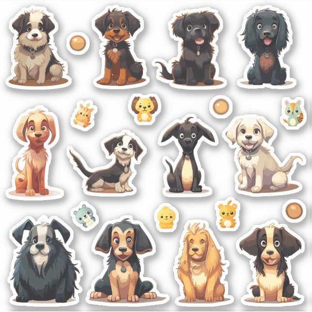 Die Cut Dog Stickers (Front)