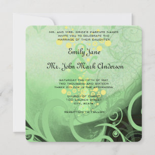 Die Cut Green Calla Lily Wedding Invitation