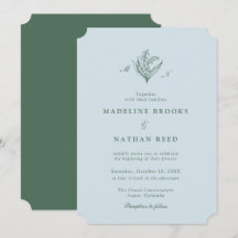 Die-Cut Pale Blue Lily of the Valley Invitation